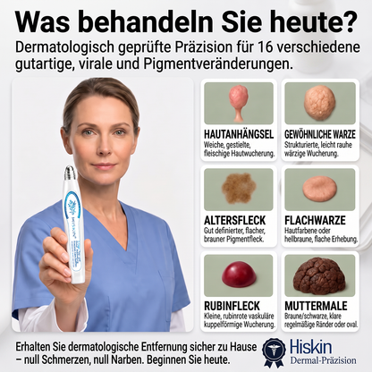 ⭐𝐇𝐈𝐒𝐊𝐈𝐍®👩‍⚕️⭐ 7-Tage-Hautmakel- & Hautanhängsel-Entferner Schmerzfreier Rollerball-Stift zur schonenden Entfernung von Hautanhängseln und Hautflecken – narbenfrei