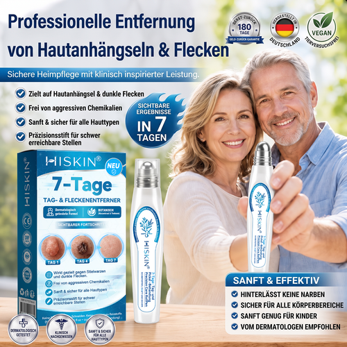 ⭐𝐇𝐈𝐒𝐊𝐈𝐍®👩‍⚕️⭐ 7-Tage-Hautmakel- & Hautanhängsel-Entferner Schmerzfreier Rollerball-Stift zur schonenden Entfernung von Hautanhängseln und Hautflecken – narbenfrei