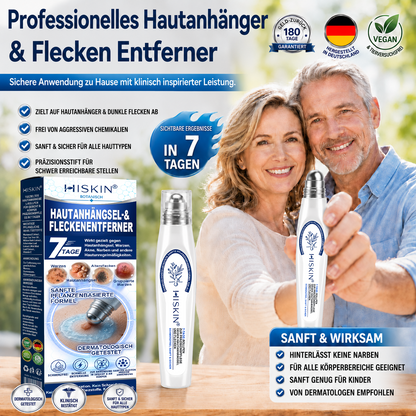HISKIN®👩‍⚕️ 7-Tage-Hautmakel- & Hautanhängsel-Entferner Schmerzfreier Rollerball-Stift zur schonenden Entfernung von Hautanhängseln und Hautflecken – narbenfrei