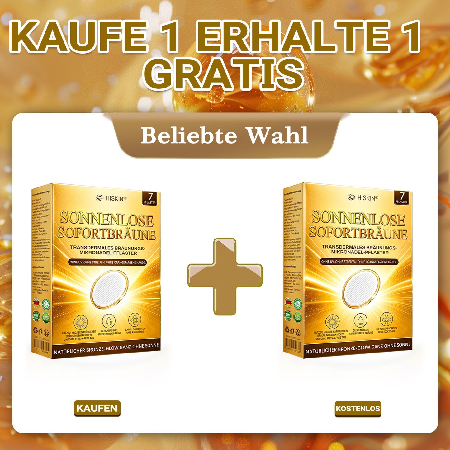 Offizieller Shop | ☀️☀️ Hiskin® Mikronadel-Pflaster für sonnenlose Bräune (Nur eine Anwendung täglich) Schon nach 7 Tagen strahlender bronzener Teint sichtbar