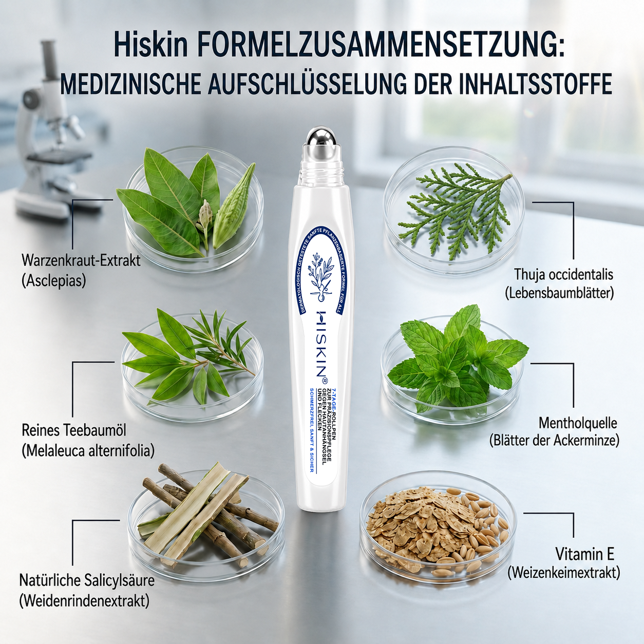 HISKIN®👩‍⚕️ 7-Tage-Hautmakel- & Hautanhängsel-Entferner Schmerzfreier Rollerball-Stift zur schonenden Entfernung von Hautanhängseln und Hautflecken – narbenfrei